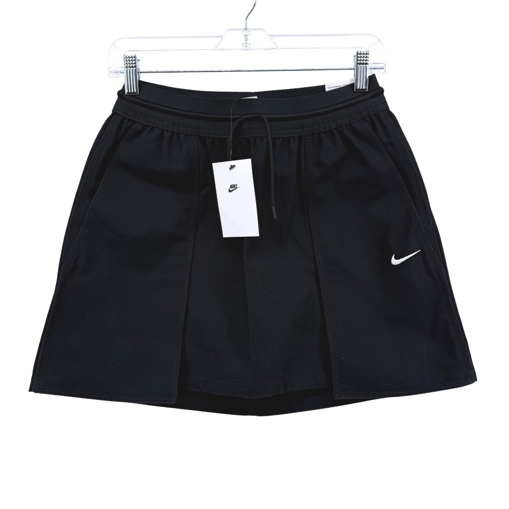 NEW Nike Sportswear Skirt Womens S-Tall Skirt Black IB2034-010 Drawstring Cotton